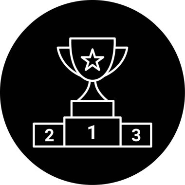 İş için basit kupa simgesi, vektör illüstrasyonu