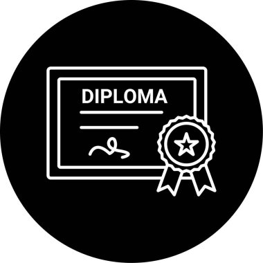 Mezuniyet Diploması iş ve vektör illüstrasyonu için basit bir simge