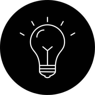 İş için basit bir fikir ampulü simgesi, vektör illüstrasyonu