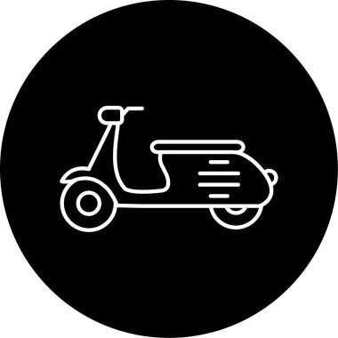 Scooter iş için basit simge, vektör illüstrasyonu