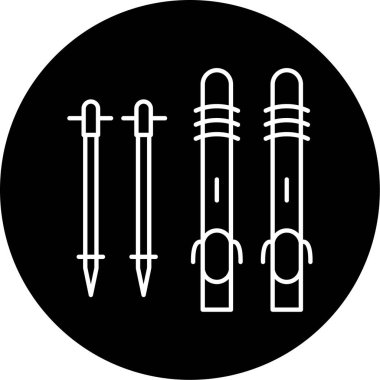 iş için basit kayak simgesi, vektör illüstrasyonu