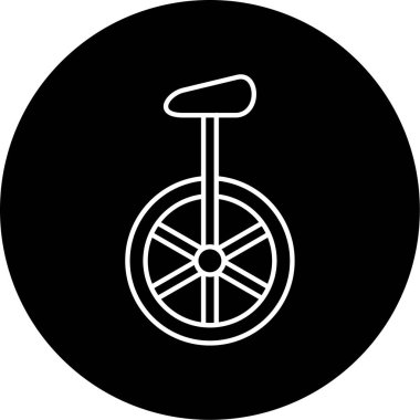 İş ve vektör illüstrasyonu için tek tekerli bisiklet simgesi