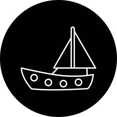 İş için yat simgesi, vektör illüstrasyonu