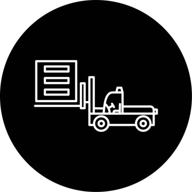 İş için basit bir forklift simgesi, vektör illüstrasyonu