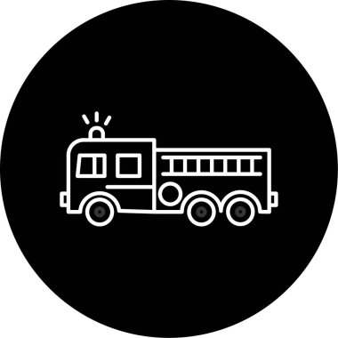 İtfaiye aracı iş için basit simge, vektör illüstrasyonu