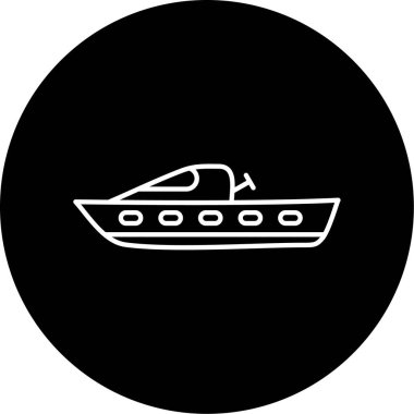 İş için basit tekne simgesi, vektör illüstrasyonu