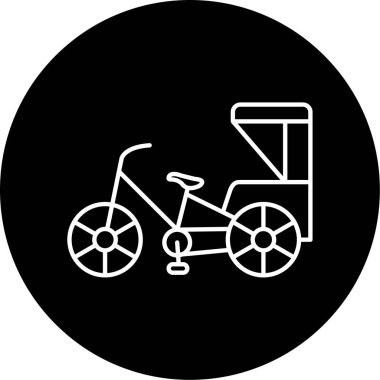 İş için basit Rickshaw simgesi, vektör illüstrasyonuName