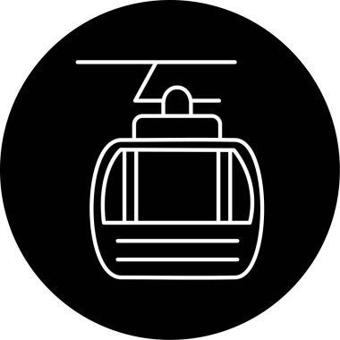 İş için basit kablo araba simgesi, vektör illüstrasyonu