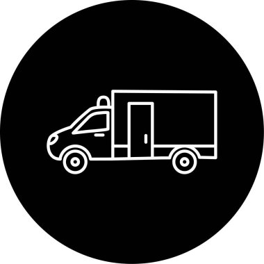 İş için basit ambülans simgesi, vektör illüstrasyonu