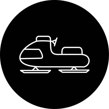 Kar motosikleti iş için basit simge, vektör illüstrasyonu