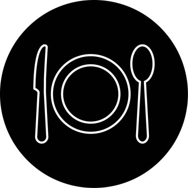 İş için basit çatal bıçak ikonu, vektör illüstrasyonu