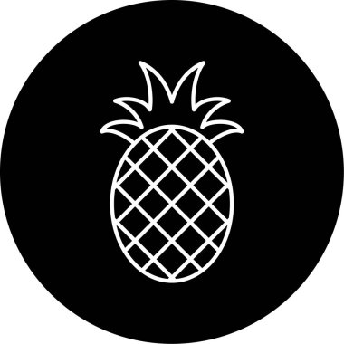 İş için basit ananas simgesi, vektör illüstrasyonu