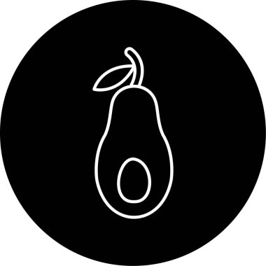 İş için Avokado basit simgesi, vektör illüstrasyonu