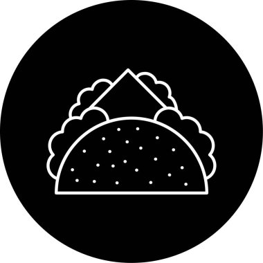 Taco iş için basit simge, vektör illüstrasyonu