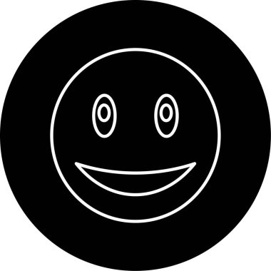 İş için gülümseyen basit simge, vektör illüstrasyonu