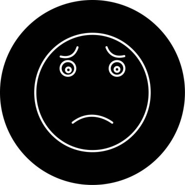 Endişeli ikon vektör illüstrasyonu