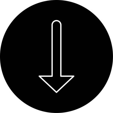 Aşağı ok simgesi vektör illüstrasyonu