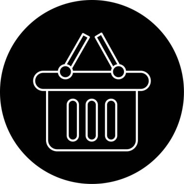 Alışveriş sepeti ikonu vektör illüstrasyonu