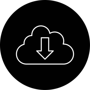 bulut indirme simgesi vektör çizimi