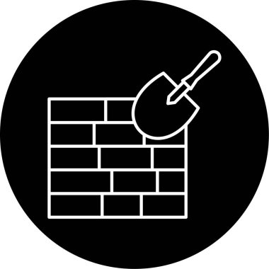  tuğla duvar simgesi vektör illüstrasyonu