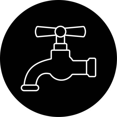 Su musluğu ikonu vektör illüstrasyonu