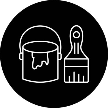 Fırça simgesi vektör illüstrasyonunu boya