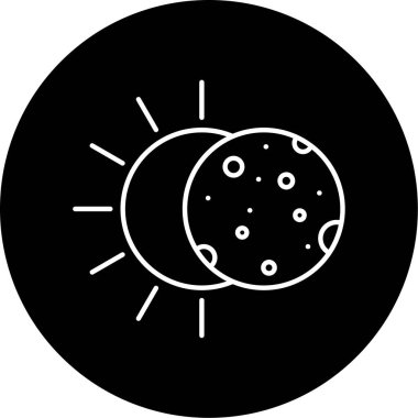 Güneş tutulması ikonu vektör illüstrasyonu