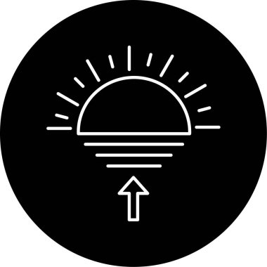  Güneş Doğuşu ikon vektör illüstrasyonu