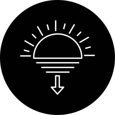 Güneş Batımı ikon vektör illüstrasyonu