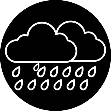 Şiddetli Yağmur simgesi vektör illüstrasyonu