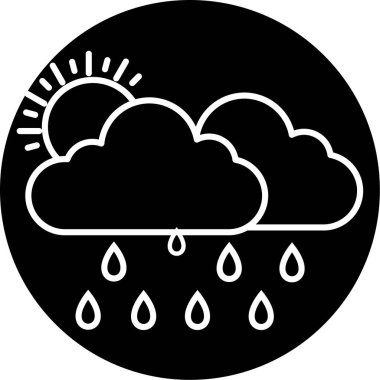 Yağmurlu Gün simgesi vektör illüstrasyonu