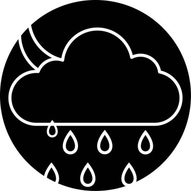 Yağmurlu Gece simgesi vektör illüstrasyonu