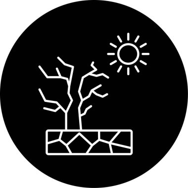 Kuraklık simgesi vektör illüstrasyonu