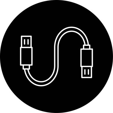 usb kablo simgesi vektör illüstrasyonu