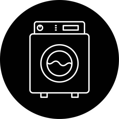 çamaşır makinesi ikon vektör çizimi