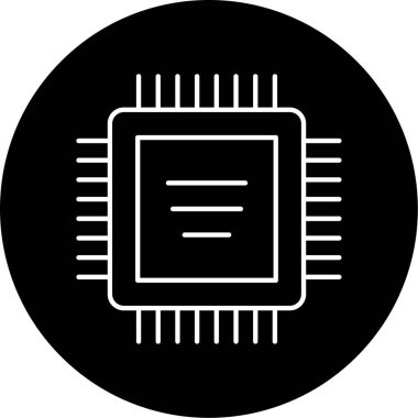 işlemci simge vektör çizim