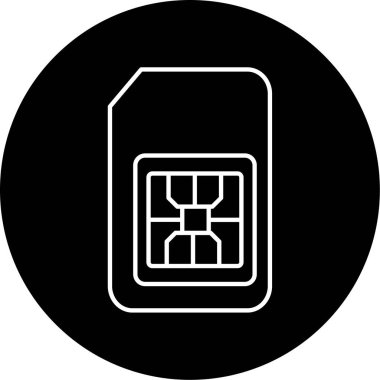 Sim simge vektör illüstrasyonu