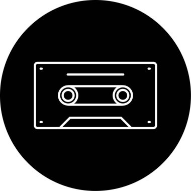 kaset simgesi vektör illüstrasyonu