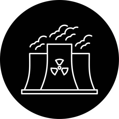 Nükleer santral ikon vektör illüstrasyonu