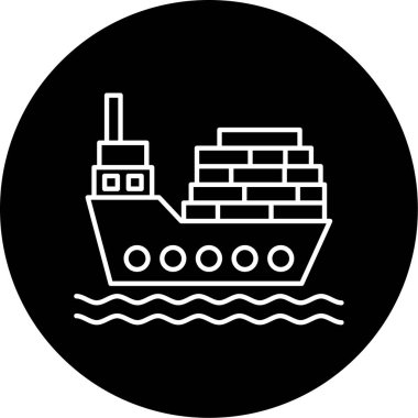 kargo gemisi simgesi vektör çizimi