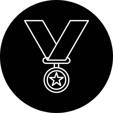 Madalya ikon vektör illüstrasyonu