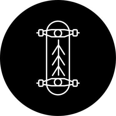  Kaykay simgesi vektör illüstrasyonu