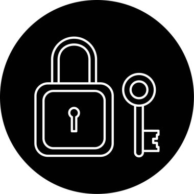 asma kilit ikon vektör çizimi