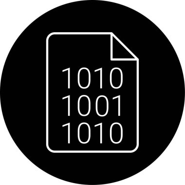 İkili kod simgesi vektör illüstrasyonu