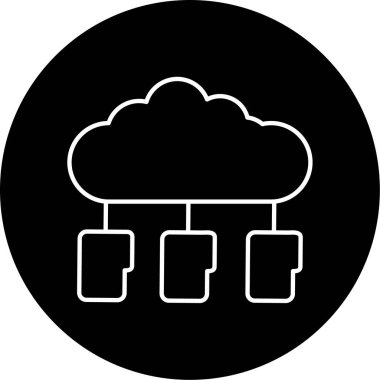 Bulut hesaplama simgesi vektör illüstrasyonu