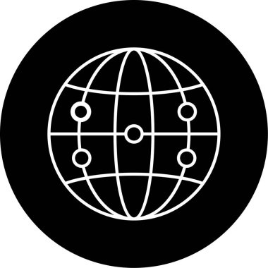 Globe Netowrk simge vektör çizimi