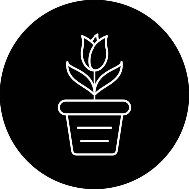 çiçek saksısı vektör illüstrasyonu