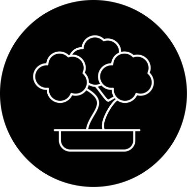 Bonsai simgesi vektör illüstrasyonu