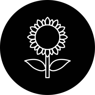 ayçiçeği ikonu vektör illüstrasyonu