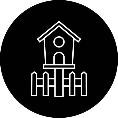  kuş evi simgesi vektör illüstrasyonu